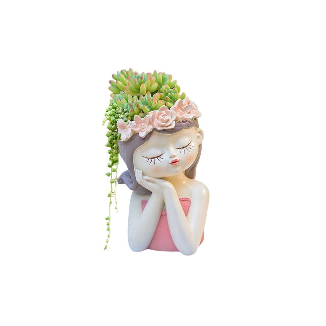 Vase Visage d'une Fille pour Fleurs