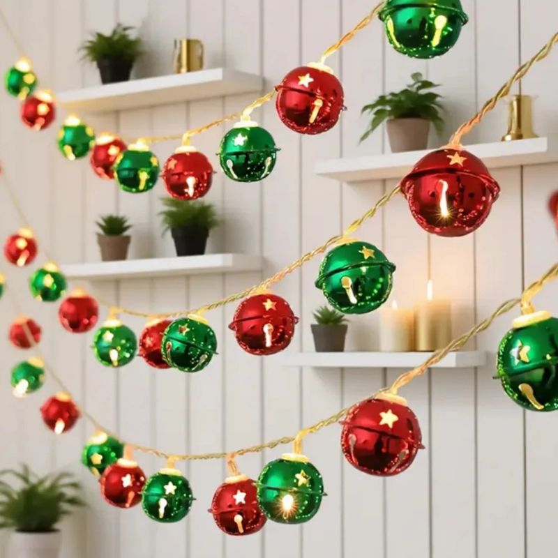Décorations de Noël Guirlande en Cloches LED