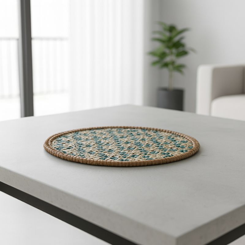 Set De Table Rotin Naturel Avec Motif Décoratif Chic