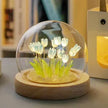 Fleurs Lumineuses LED Tulipes Sous Cloche