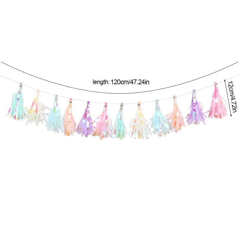 Guirlandes pour Anniversaire Pompon Arc En Ciel Festif