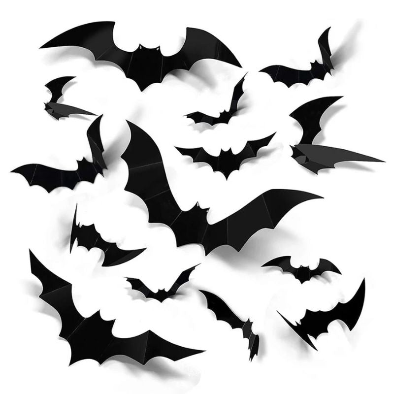Décorations Halloween Ensemble De 12 Chauves-Souris en 3D