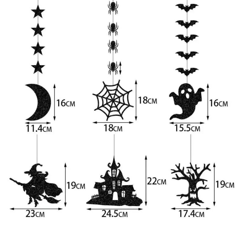 Décorations Halloween Guirlande Suspendue Noire