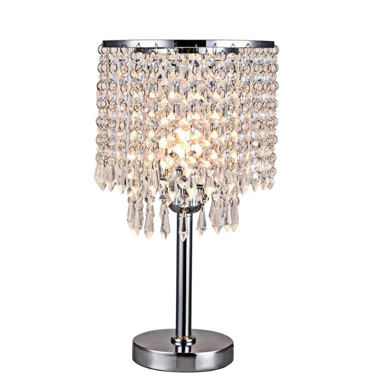Éclairages De Table En Cristal Avec Pied Chromé Élégant