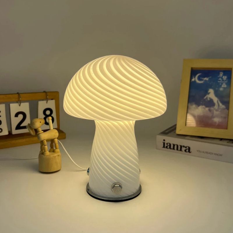 Lampe Champignon Année 70 En Verre Design Vintage
