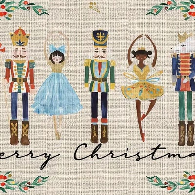 Set De Table Vinyle De Noël Motif Casse Noisette Festif