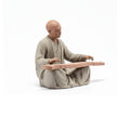 Statuette En Ivoire Moine Musicien Jouant Instrument Traditionnel
