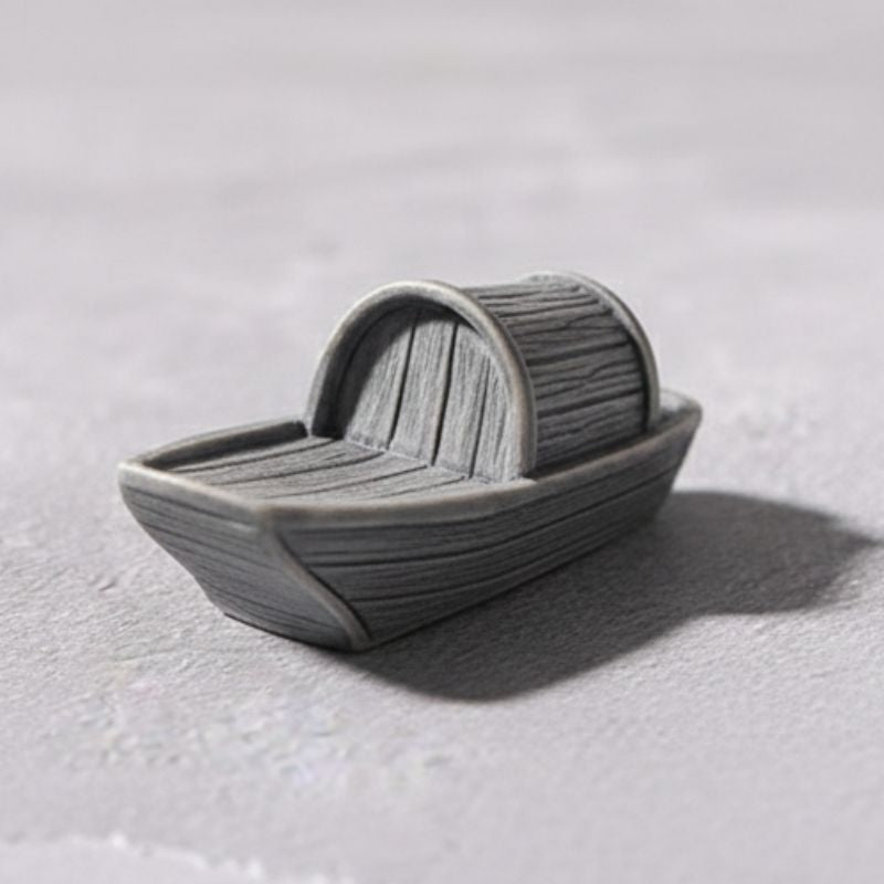 Sculpture Pierre en Bateau Miniature