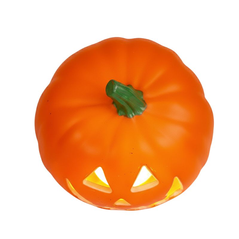 Citrouilles Halloween Déco Orange Brillante avec Sourire Sculpté