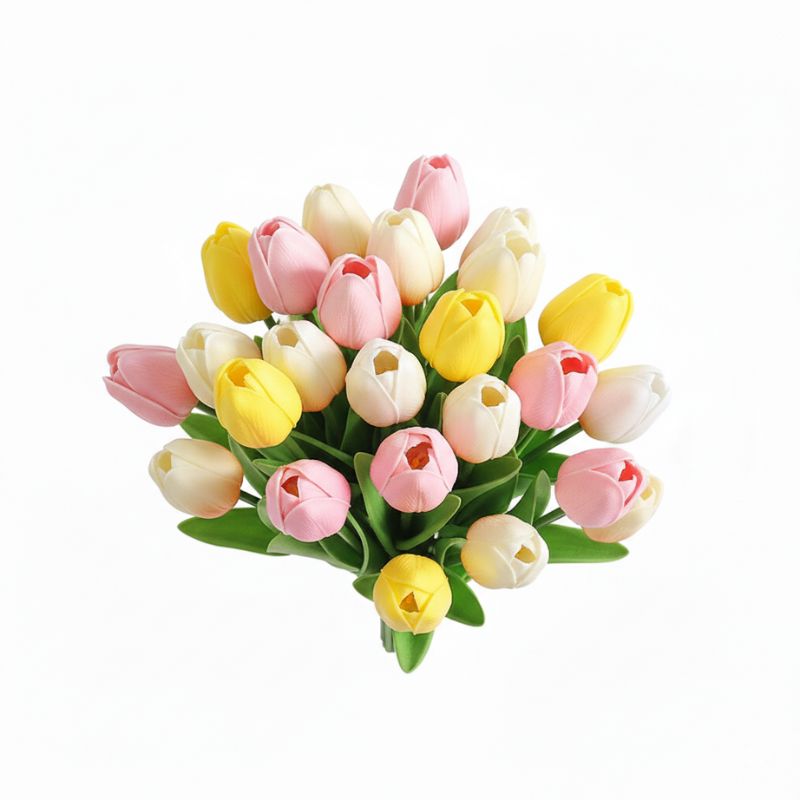 Fleur Artificielle Multicolore En Bouquet De Tulipes