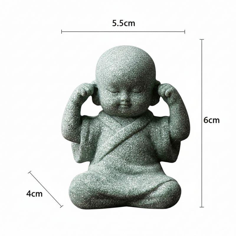 Sculpture Pierre Moine Zen Avec Expression Sereine