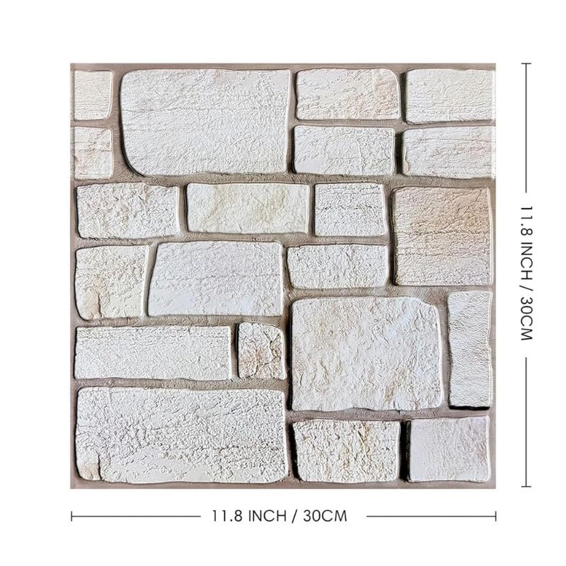 Panneau Mural 3D Autocollant Effet Pierre Lot de 10 Pièces