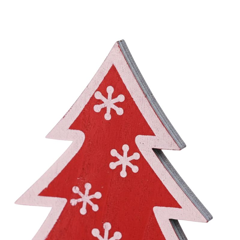 Mini Sapin de Noël en bois avec Motif Flocon de Neige