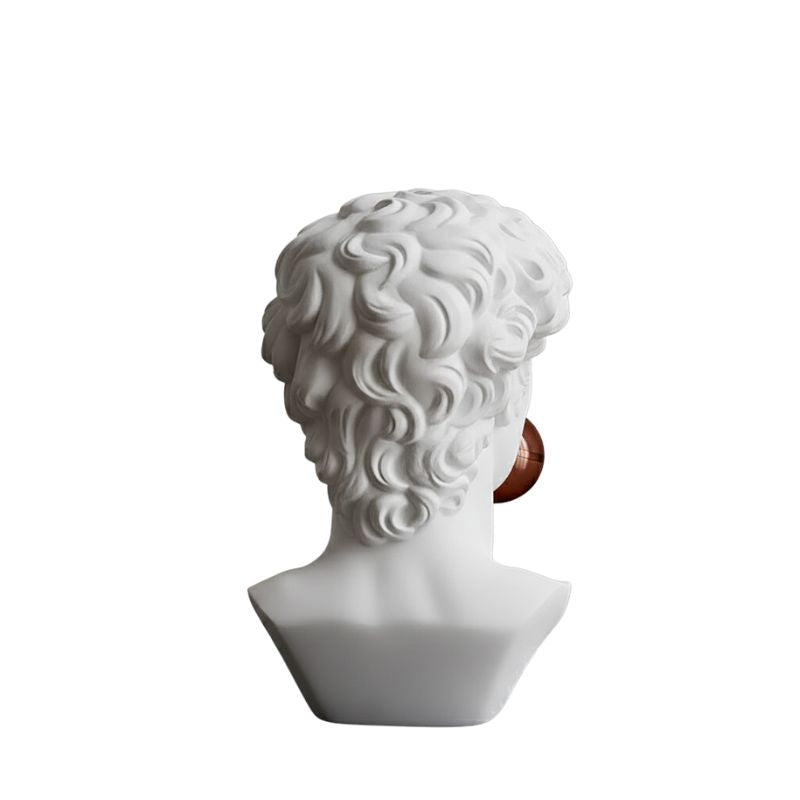 Sculpture David Moderne Avec Sphère Rouge Artistique