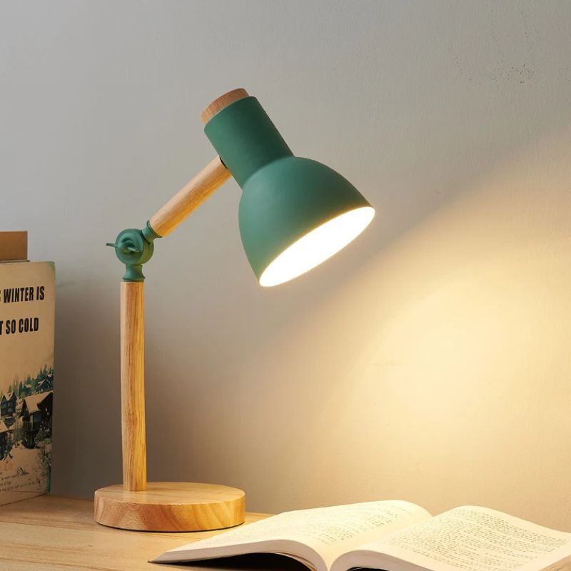 Lampe À Poser Champignon En Bois Et Métal Design Scandinave
