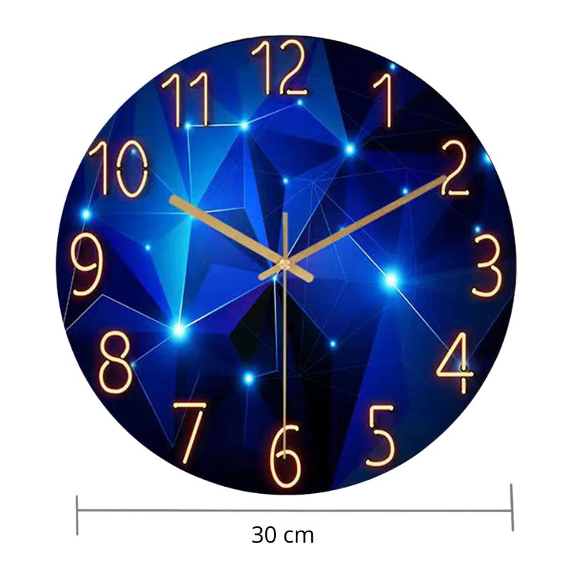 Horloge Murale Ronde En Verre Trempé Style Moderne
