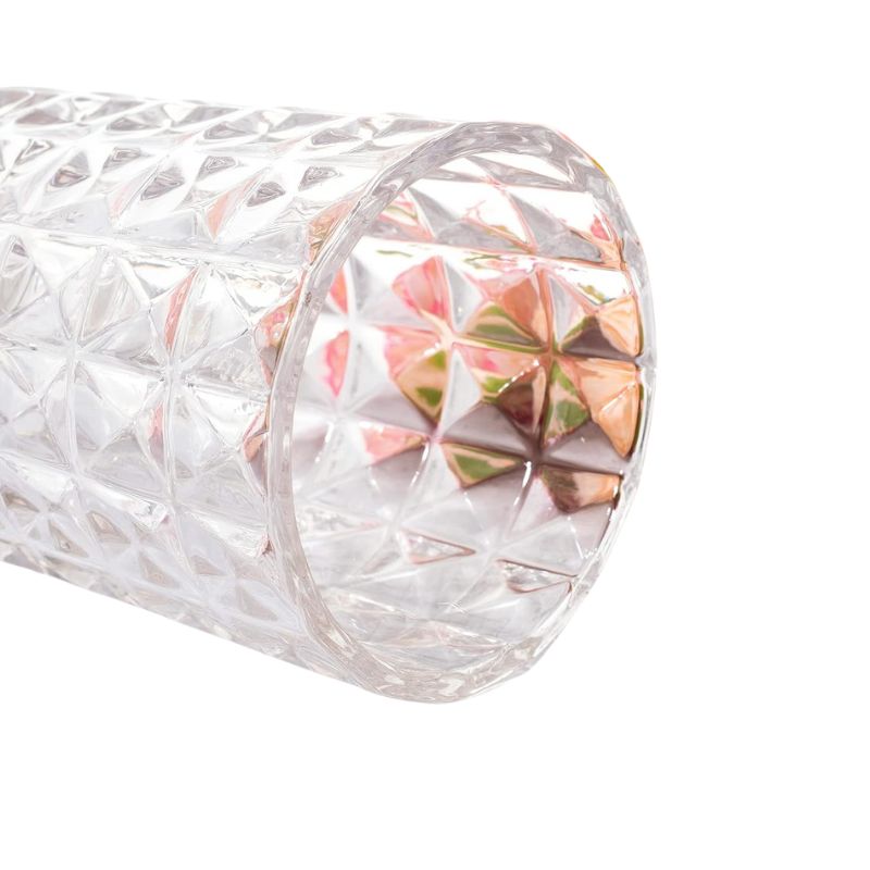 Vase Gros en Verre Cristal Transparent Gaufré