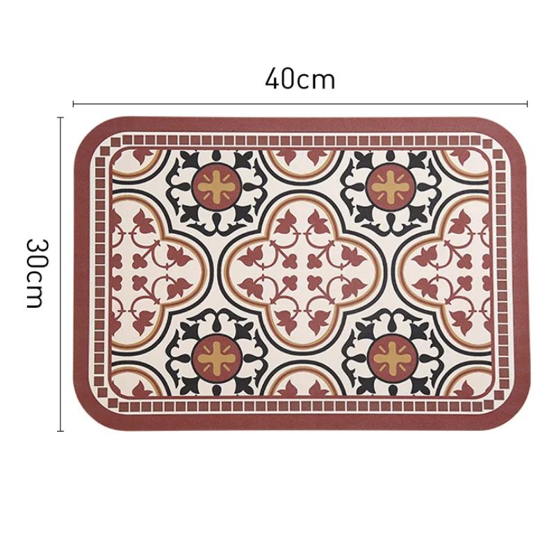 Set De Table Cuir Rétro Américain Imperméable Et Lavable