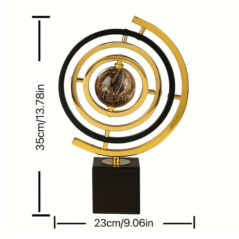 Sculpture Moderne Globe Abstrait En Métal