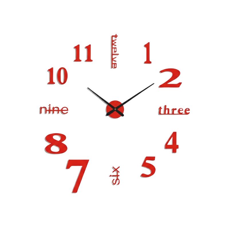 Grande Horloge Murale Autocollante 3D