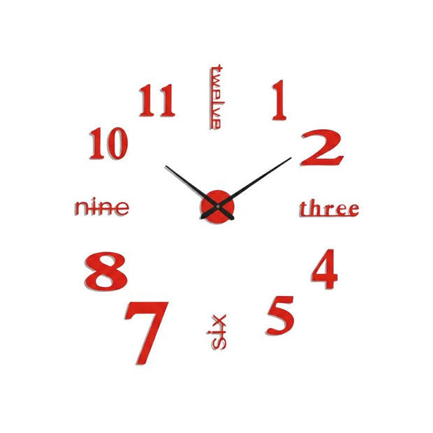 Grande Horloge Murale Autocollante 3D