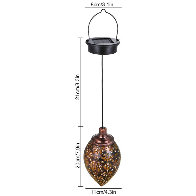 Luminaires Solaires Décoratifs Suspendus en Métal Ajouré