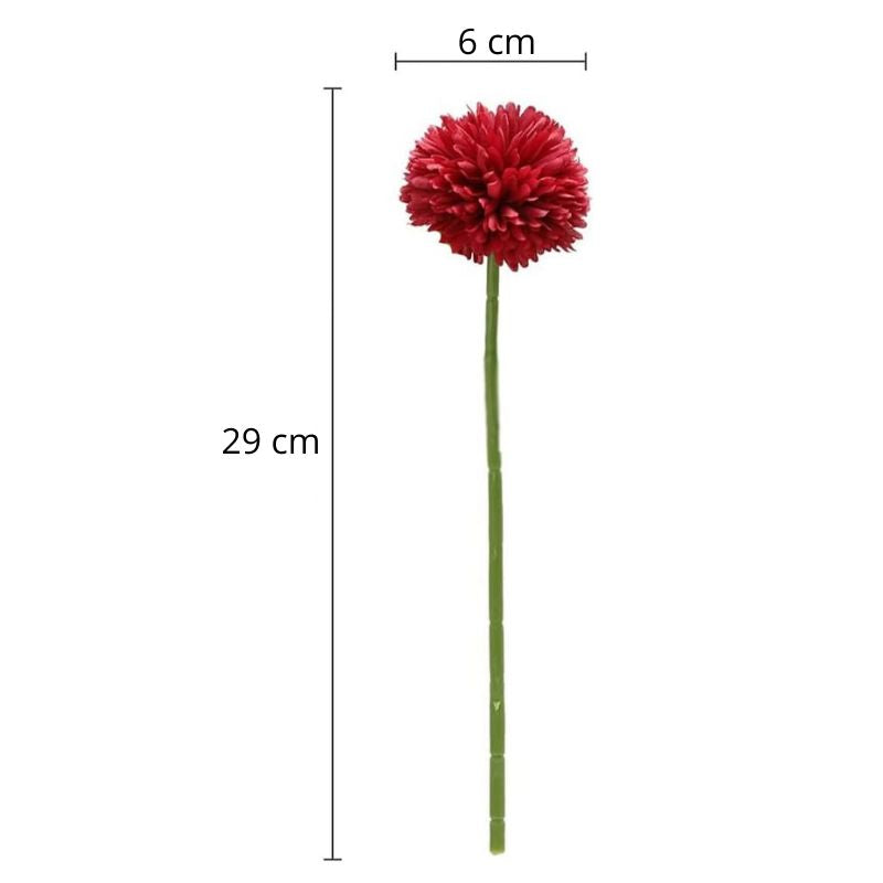 Fleur Artificielle Rouge Avec Pompon