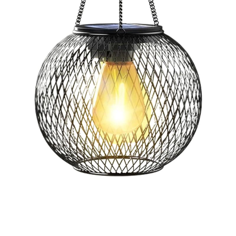 Lanternes Solaires Boule Métal LED Suspendue