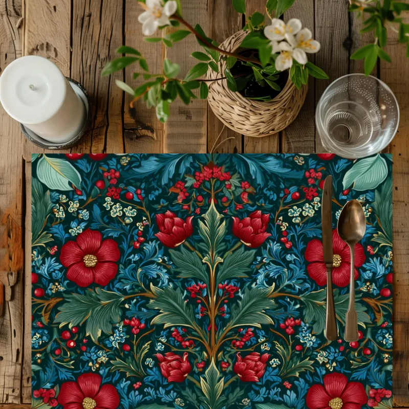 Set De Table Bohème Chic Avec Motifs Fleuris