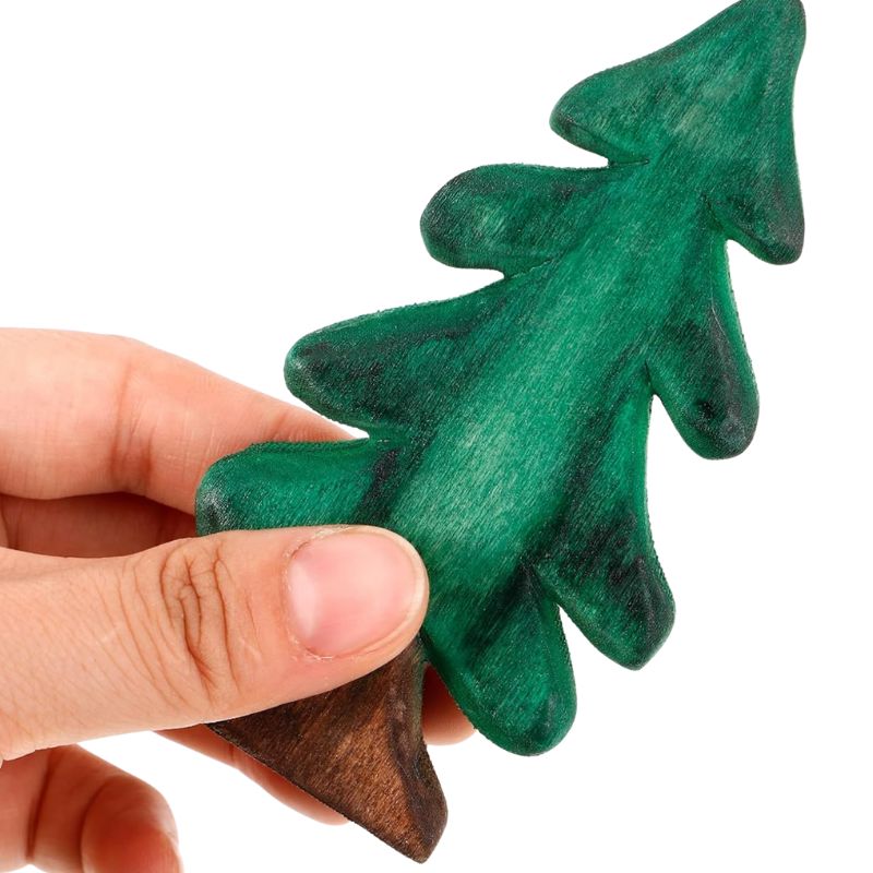 Sapin En Bois Vert Avec Base Naturelle Pour Décoration