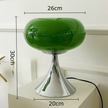 Lampe Champignon Verte Style Vintage Avec Base Métallique