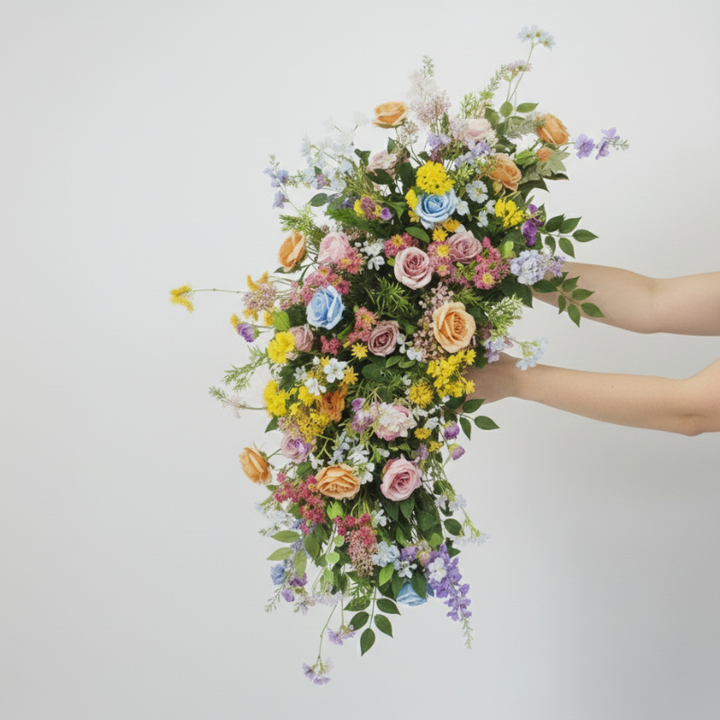 Guirlande De Fleurs Artificielles Avec Feuillage Retombant