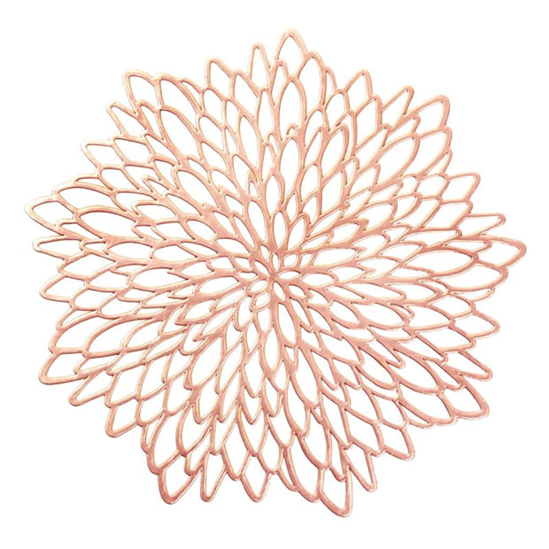 Set De Table Vinyle Feuille Ajourée Élégante Et Lavable 4 Pièces