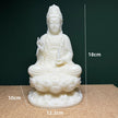 Statuette En Ivoire Moine Bouddhiste Avec Sceptre Et Lotus Sacré
