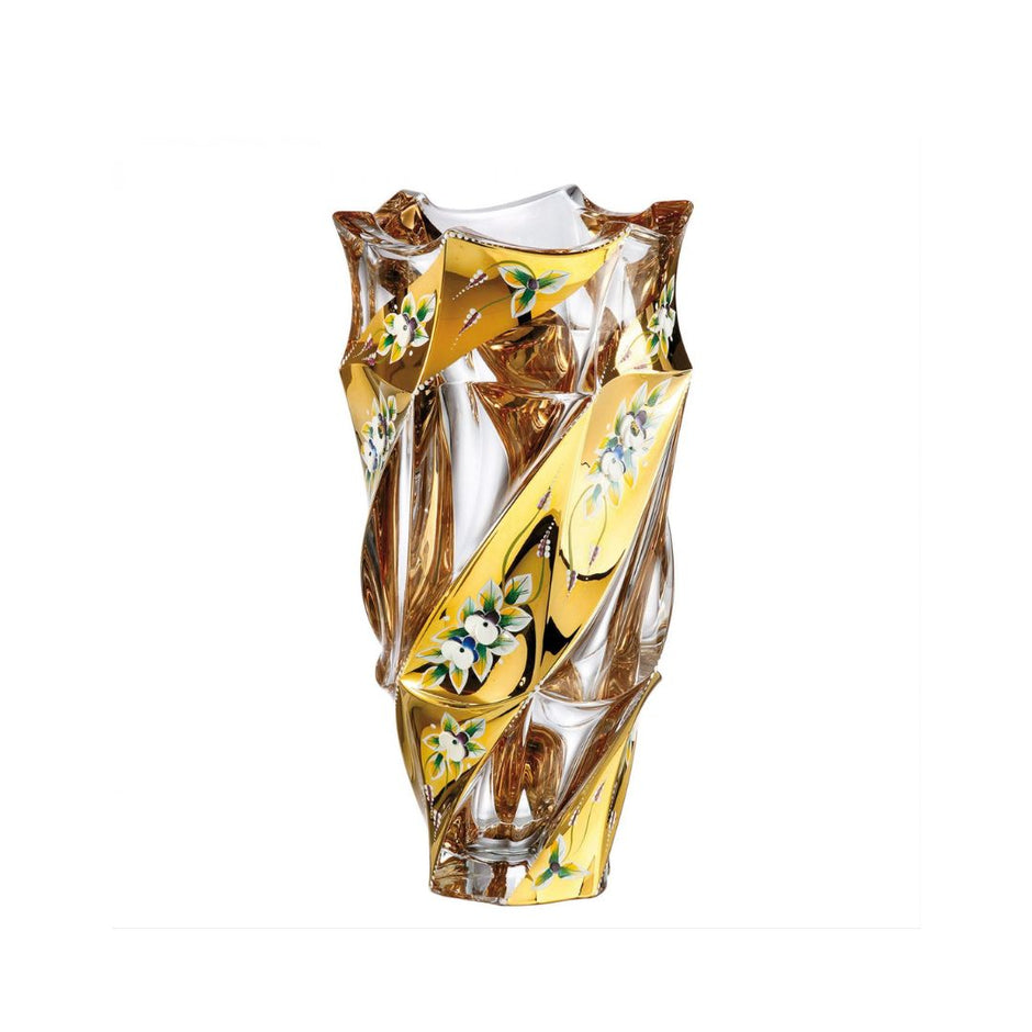 Vase en Cristal Émaillé Doré Importé de Tchéquie
