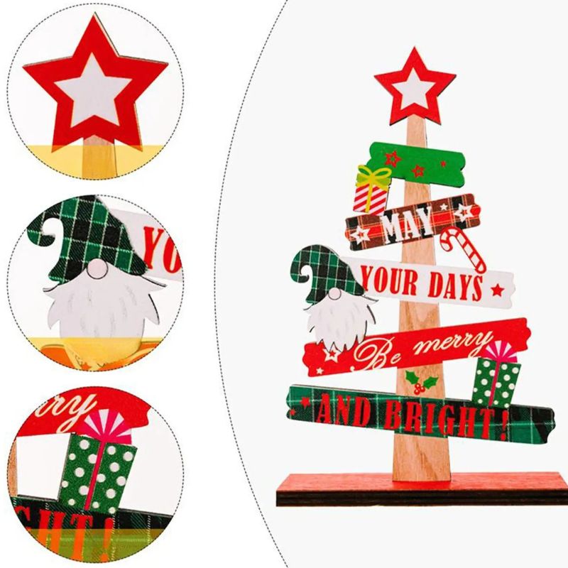 Sapin En Bois Décoratif Avec Texte Joyeux