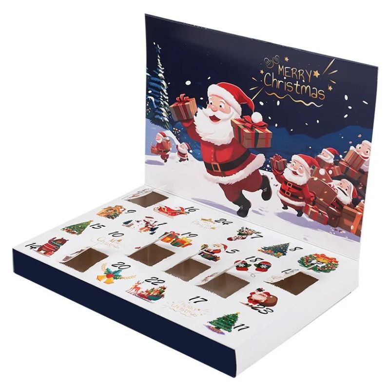 Calendrier De L’Avent Décoratif Avec Cases Numérotées Festives