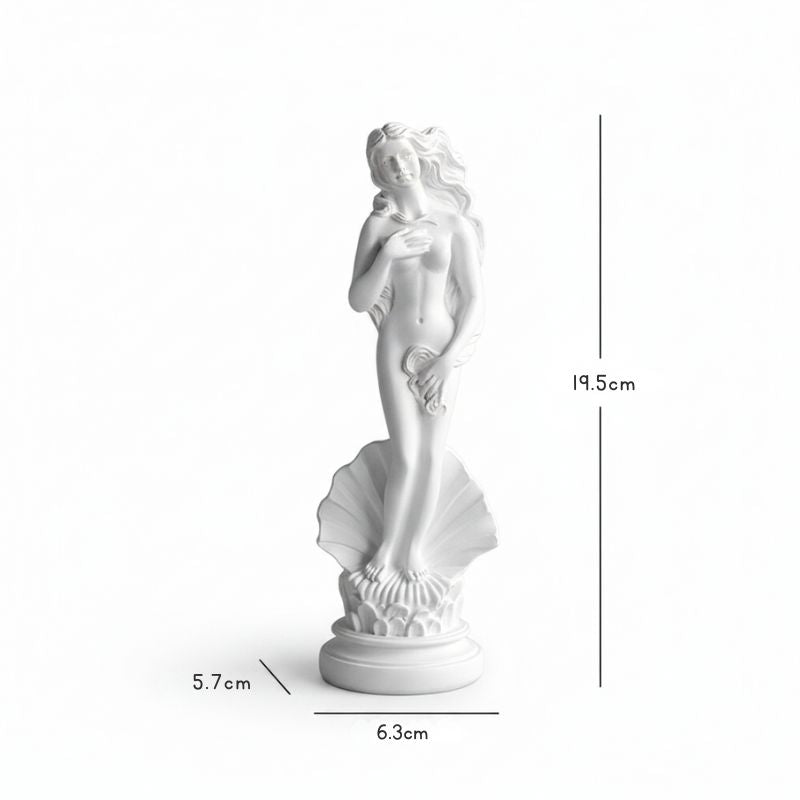 Sculpture Venus Naissante Avec Coquillage Et Silhouette Élégante
