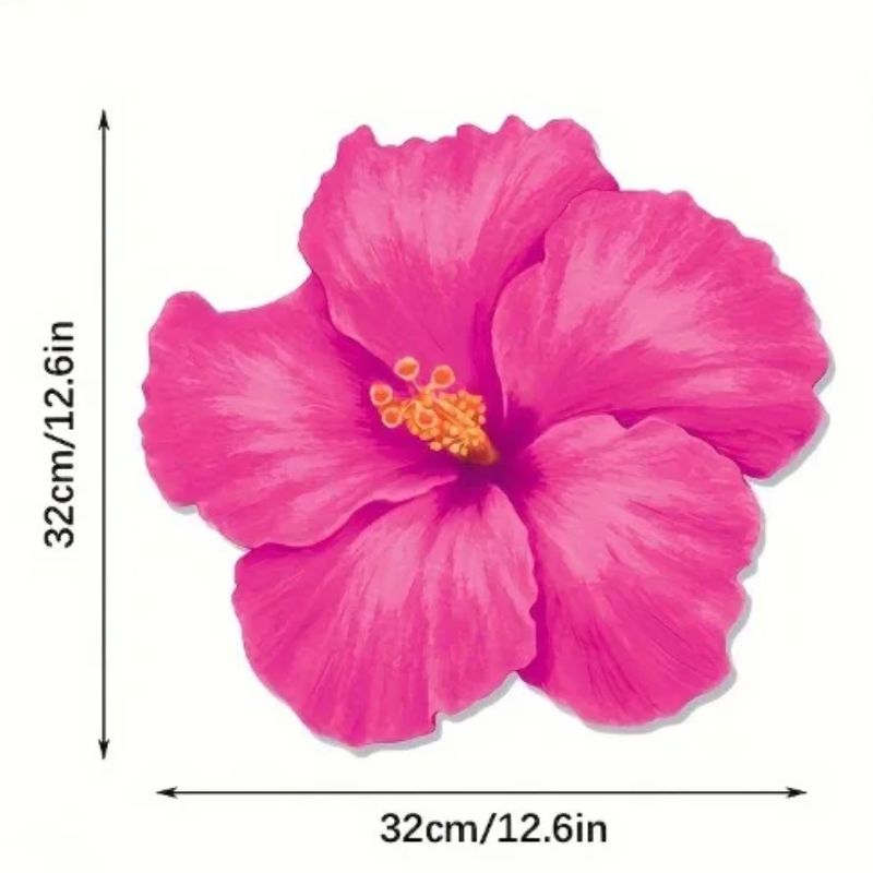 Set De Table Jetable Hawaïen Avec Fleurs D’Hibiscus Lot de 24 Pièces