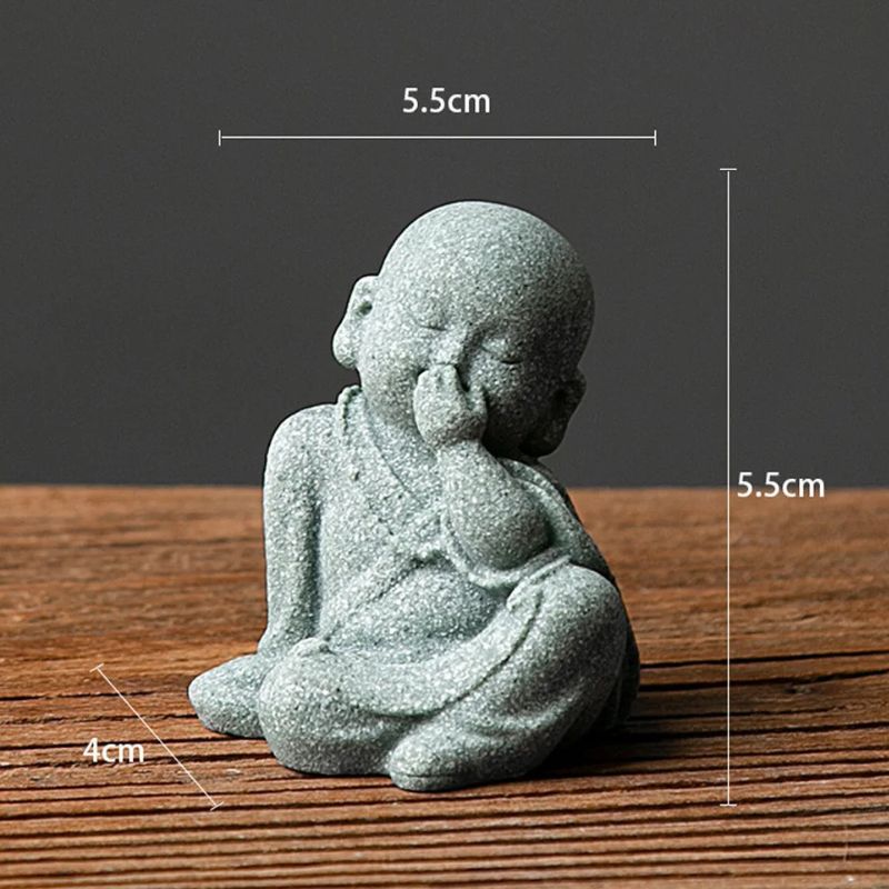 Sculpture Pierre Moine Assis Avec Geste Contemplatif