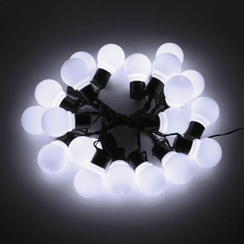 Guirlandes Guinguette Solaires Boules LED Lumineuses