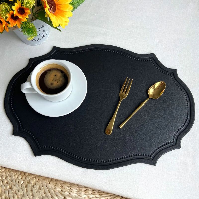 Set De Table Cuir Élégant Design Unique Antidérapant Et Facile À Nettoyer