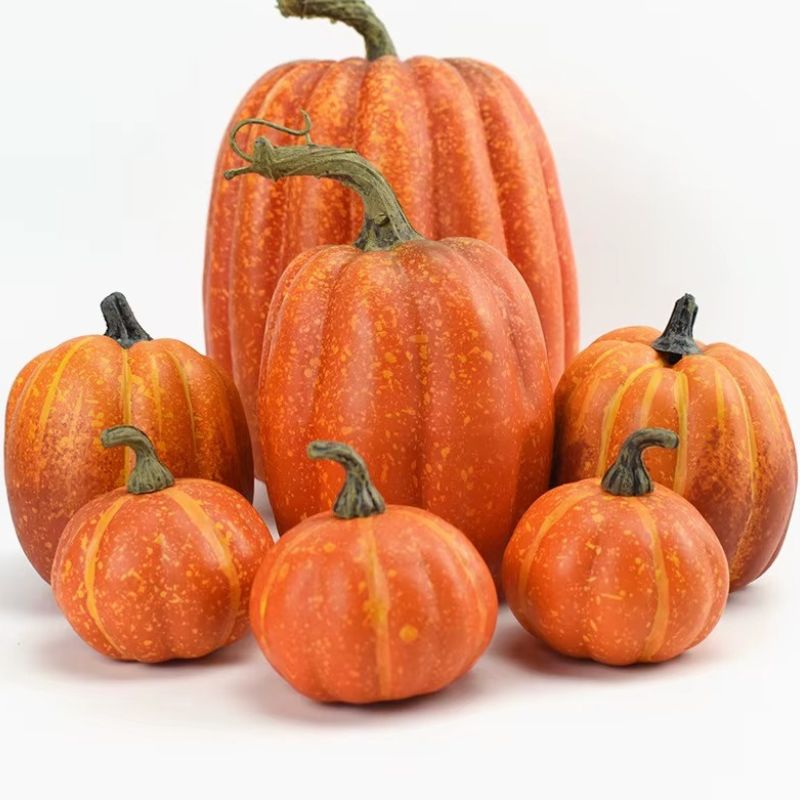 Décorations Halloween Ensemble de Citrouilles Artificielles Lot de 7