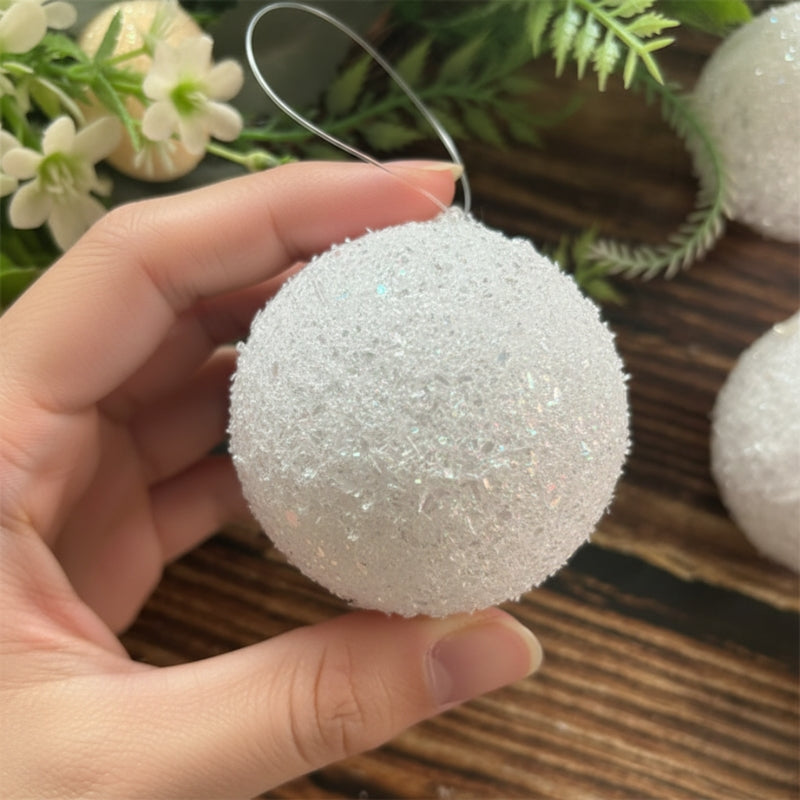 Décorations de Noël Boules Blanches Scintillantes