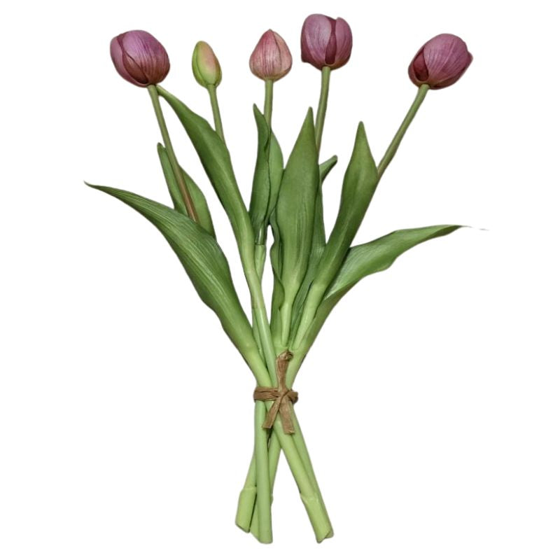 Fleur Artificielle Violet En Bouquet de Tulipe