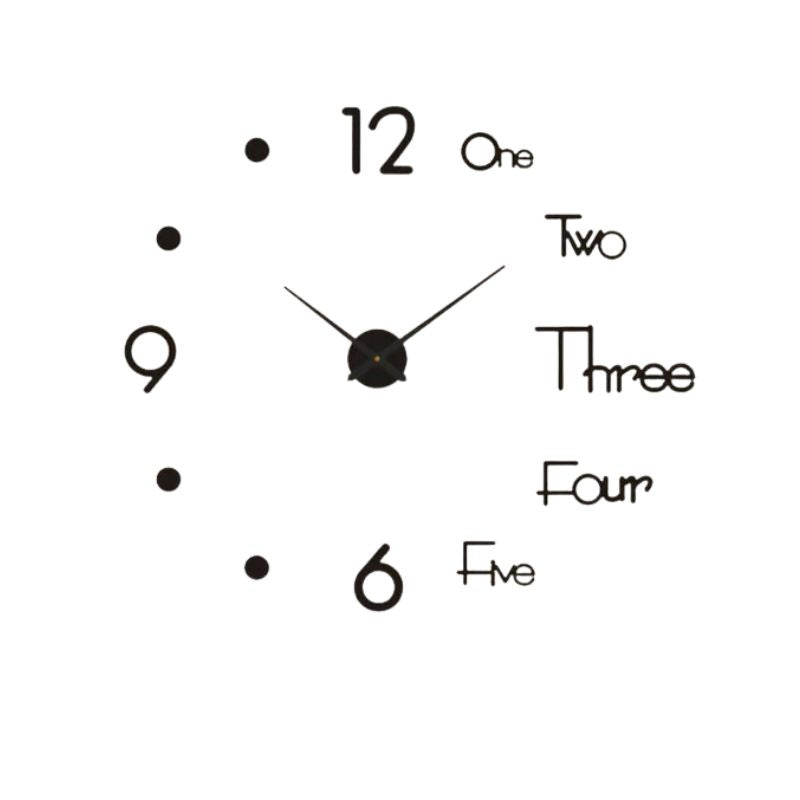Grande Horloge Murale Chiffres Découpés