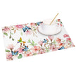 Set De Table En Lin Fleurs Délicates Et Papillons Colorés