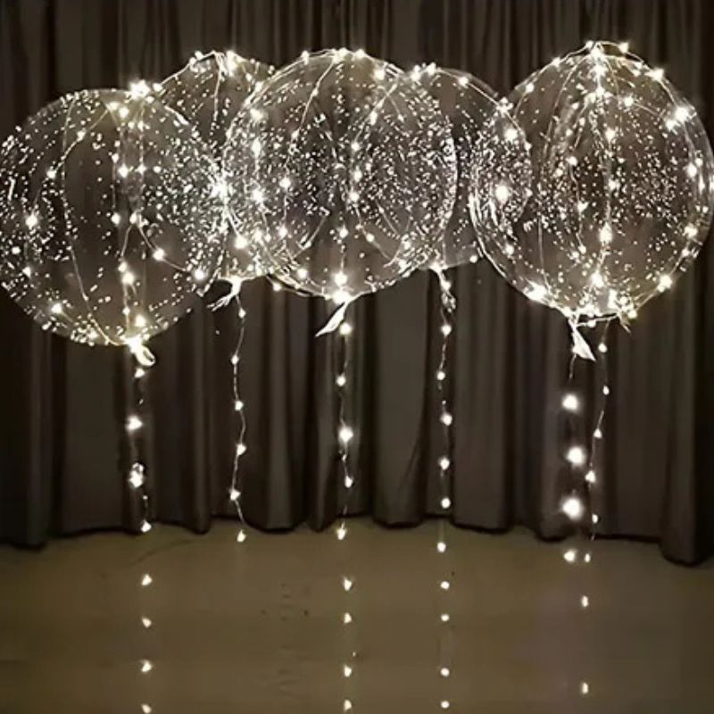 Éclairages de Salle Ballons LED Transparents Lot de 5