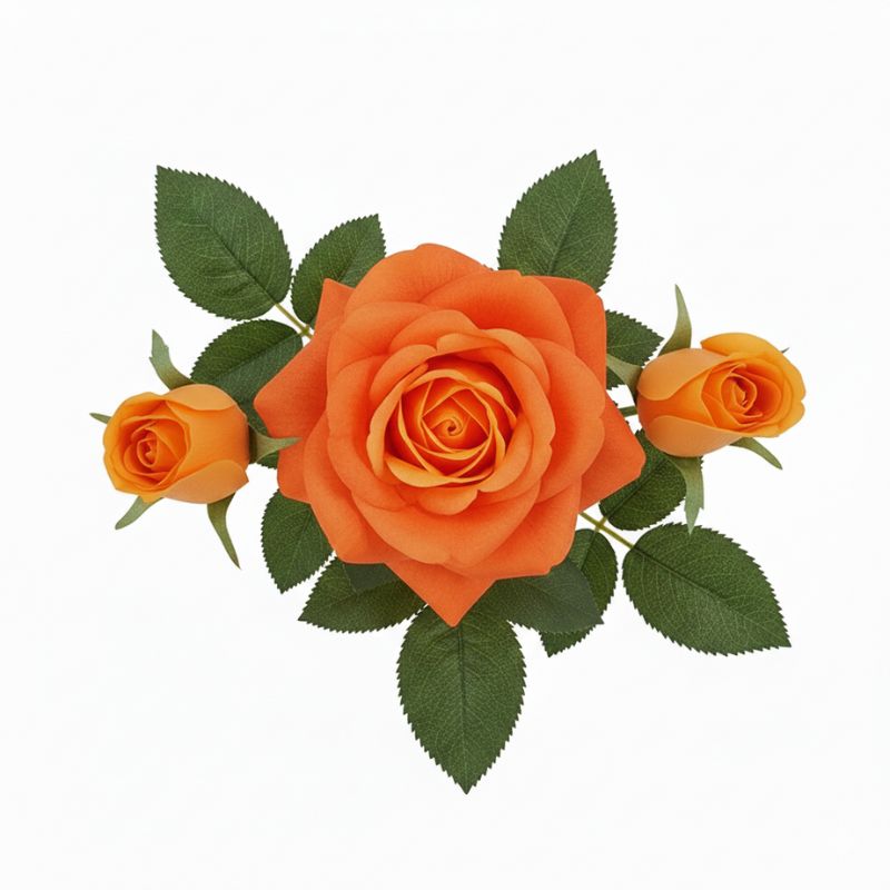 Fleur Artificielle Orange En Rose Déployée