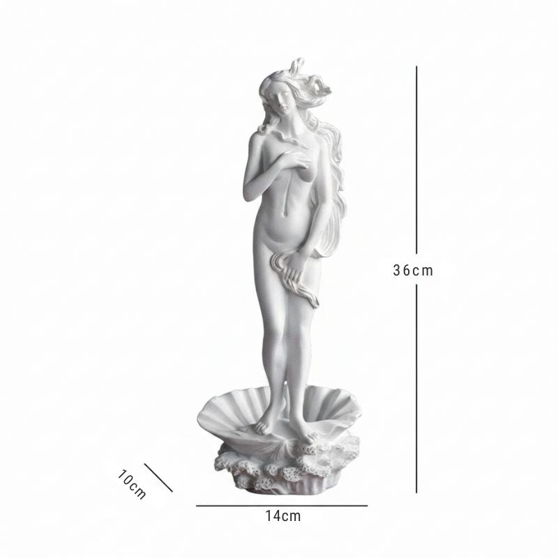 Sculpture Venus Naissante Avec Coquillage Et Posture Élancée